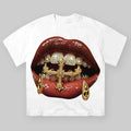 Gold Diamond Ring Mask Culture Lip Print Cotton - Adult & Kids T-Shirts, Sweatshirts & Hoodies apparel design preview 1