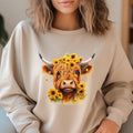 Highland Cow Sunflowers Sunflower Western Flower Farm - Adult & Kids T-Shirts, Sweatshirts & Hoodies apparel design preview 1