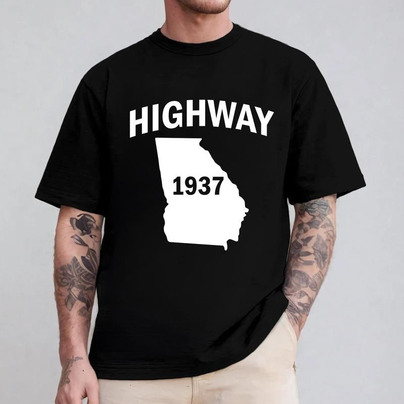 Highway 1937 Georgia Retro Road Trip Lovers Love - Adult & Kids T-Shirts, Sweatshirts & Hoodies apparel design preview 1