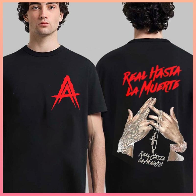 Hiphop Aaanuel Real Hasta La Muerte Vintage Y2k Print - Adult & Kids T-Shirts, Sweatshirts & Hoodies apparel design preview 1