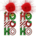 HoHoHo Glitter Earrings - Adult & Kids T-Shirts, Sweatshirts & Hoodies apparel design preview 1