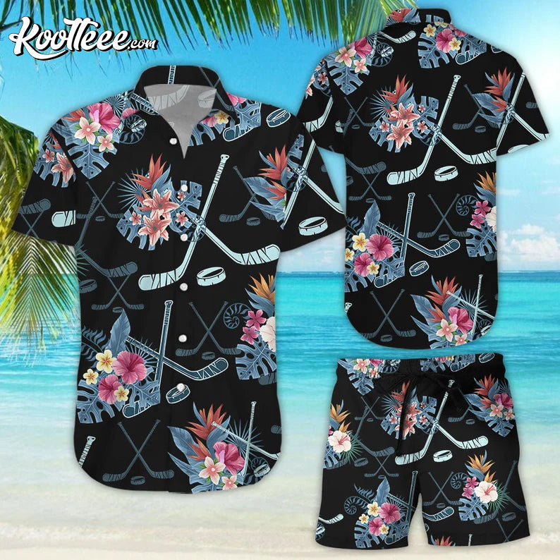 Hockey Fan Hawaiian And Shorts - Adult & Kids T-Shirts, Sweatshirts & Hoodies apparel design preview 1