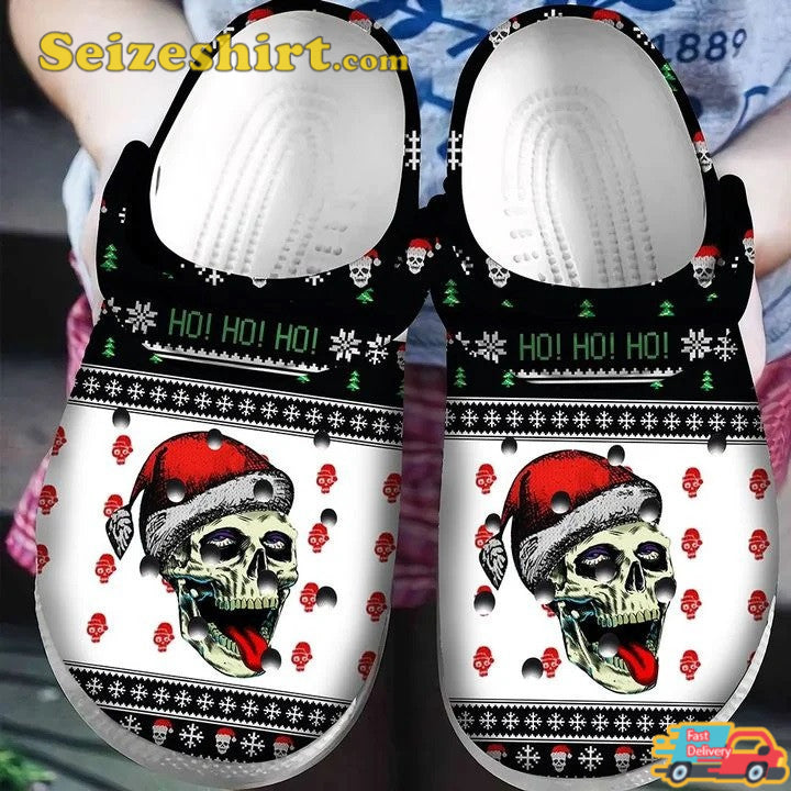 Hohoho Christmas Skull Skeleton Vibes Comfort Crocs Shoes Ugly Christmas Sweater - Holiday Gift product image