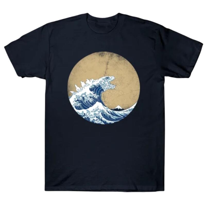 Hokusai Kaiju Vintage Version Fan Anime Top Menswear - Adult & Kids T-Shirts, Sweatshirts & Hoodies apparel design preview 1