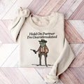 Hold I'M Overstimulated Western Frog Meme Cool Cute - Adult & Kids T-Shirts, Sweatshirts & Hoodies apparel design preview 1
