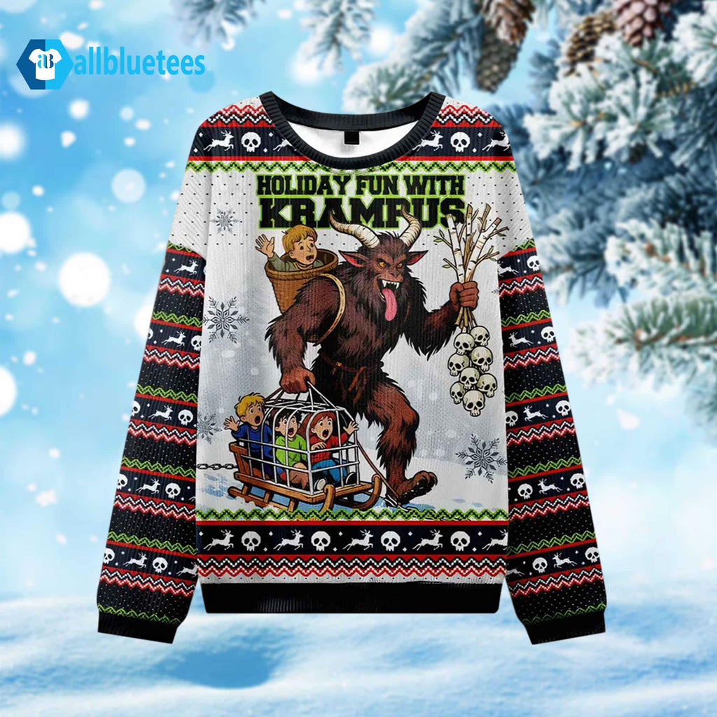 Holiday Fun With Krampus Ugly Christmas Sweater - Holiday Gift product image