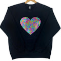 Holographic HEART Sequin Patch BLACK - Adult & Kids T-Shirts, Sweatshirts & Hoodies apparel design preview 1