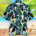 Holstein Friesian Cattle Lovers Jungle Leaves Trendy - Adult & Kids T-Shirts, Sweatshirts & Hoodies apparel design preview 1