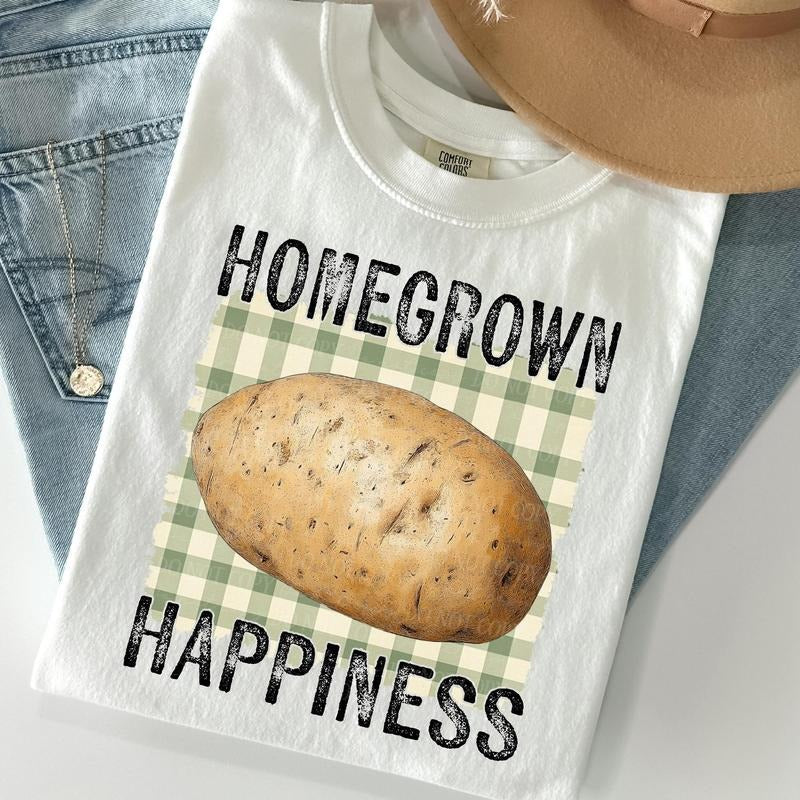 Homegrown Happiness Potato DTF Transfers THIS IS NOT - Adult & Kids T-Shirts, Sweatshirts & Hoodies apparel design preview 1