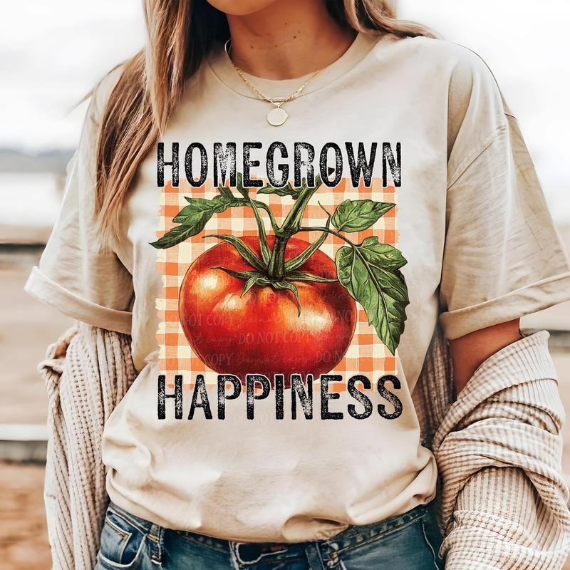 Homegrown Happiness Tomato DTF Transfers THIS IS NOT - Adult & Kids T-Shirts, Sweatshirts & Hoodies apparel design preview 1