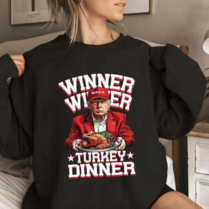 Humor Funny Trummm Winner Turkey Dinner Festive - Adult & Kids T-Shirts, Sweatshirts & Hoodies apparel design preview 1