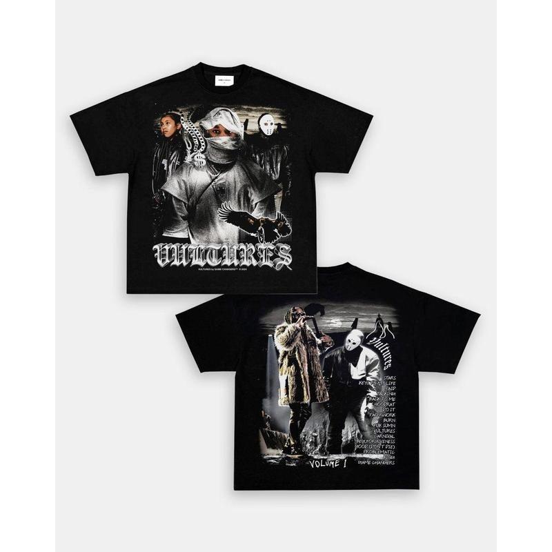 Vultures V1 2 Sides Kayneee Westtt Printed Music Fans - Adult & Kids T-Shirts, Sweatshirts & Hoodies apparel design preview 1