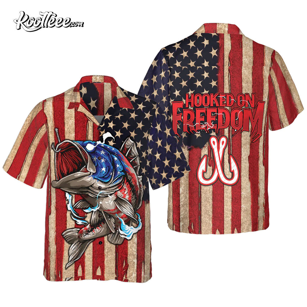 Hooked On Freedom Summer Vibe Hawaiian - Adult & Kids T-Shirts, Sweatshirts & Hoodies apparel design preview 1