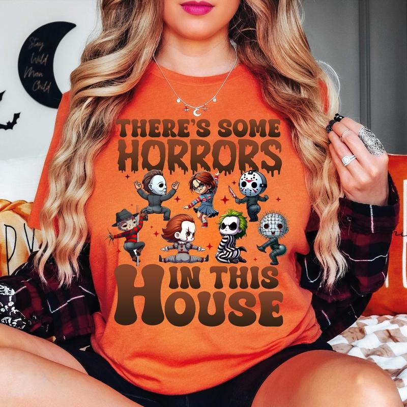 Horror Characters There'S Some Horrors This House - Adult & Kids T-Shirts, Sweatshirts & Hoodies apparel design preview 1