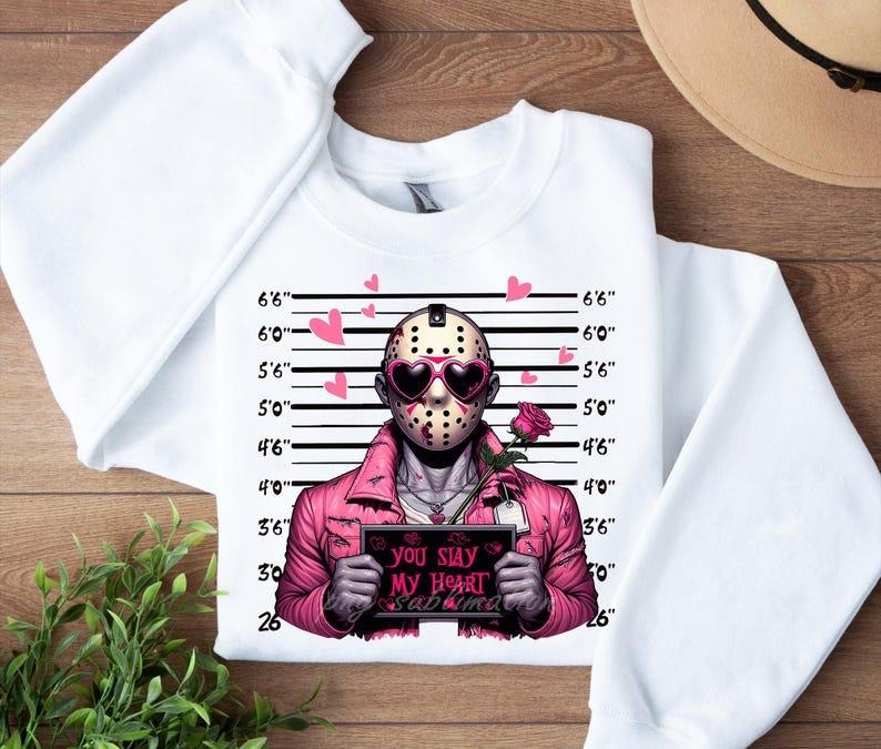 Horror Characters Valentine Pink Scary Movie - Adult & Kids T-Shirts, Sweatshirts & Hoodies apparel design preview 1