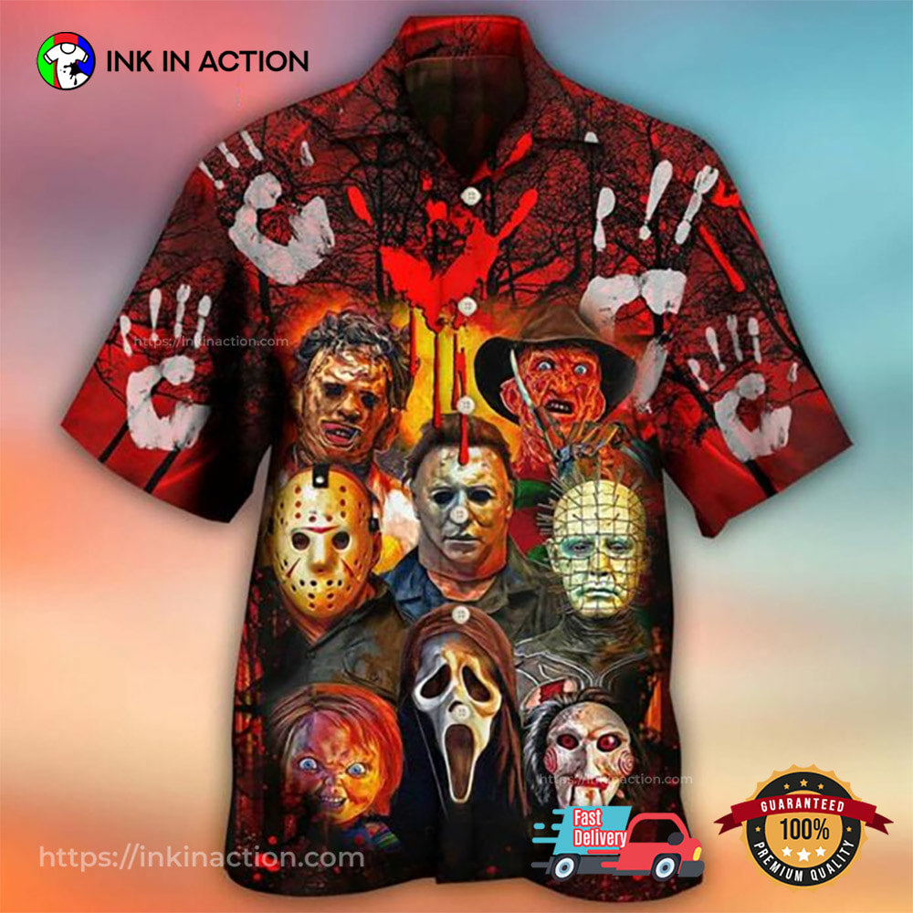 Horror Movie Killers Jason Voorhees Michael Myers - Adult & Kids T-Shirts, Sweatshirts & Hoodies apparel design preview 1