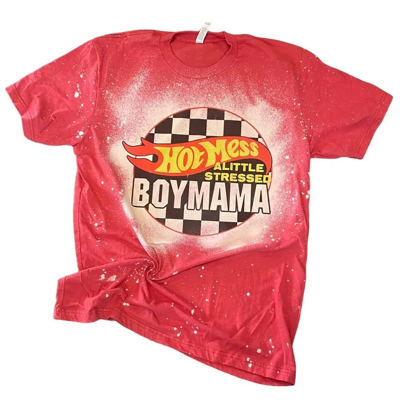Hot Mess Little Stressed Boy Mama - Adult & Kids T-Shirts, Sweatshirts & Hoodies apparel design preview 1