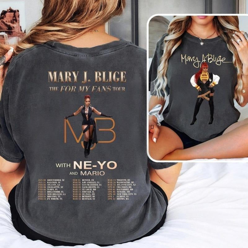 Hot Music #MaryJBlige My Fans Tour 2025 Fan YOF - Adult & Kids T-Shirts, Sweatshirts & Hoodies apparel design preview 1