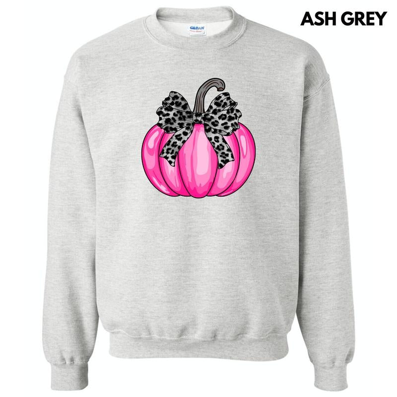 Hot Pink Leopard Bow Pumpkin 'NLB' - Adult & Kids T-Shirts, Sweatshirts & Hoodies apparel design preview 1