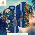 Houston Astros Hawaiian Blue Orange Floral Stripe MLB - Adult & Kids T-Shirts, Sweatshirts & Hoodies apparel design preview 1