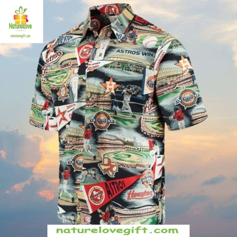 Houston Astros Hawaiian Championship Moments Stylish - Adult & Kids T-Shirts, Sweatshirts & Hoodies apparel design preview 1