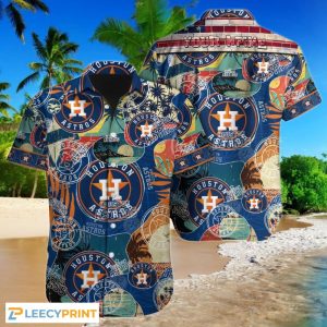 Houston Astros MLB Logo Custom Hawaiian Best Gift, - Adult & Kids T-Shirts, Sweatshirts & Hoodies apparel design preview 1