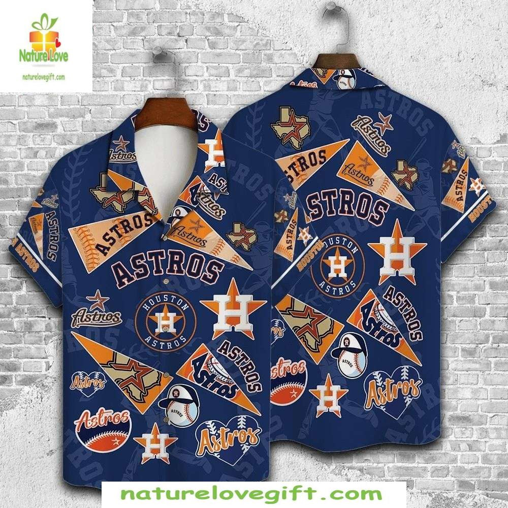 Houston Astros Hawaiian Stylish Baseball Apparel - Adult & Kids T-Shirts, Sweatshirts & Hoodies apparel design preview 1