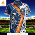 Houston Astros Hawaiian Floral Stripe Skeleton Dancer - Adult & Kids T-Shirts, Sweatshirts & Hoodies apparel design preview 1
