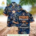 Houston Astros Hawaiian Stress-Free Tropical Lush - Adult & Kids T-Shirts, Sweatshirts & Hoodies apparel design preview 1