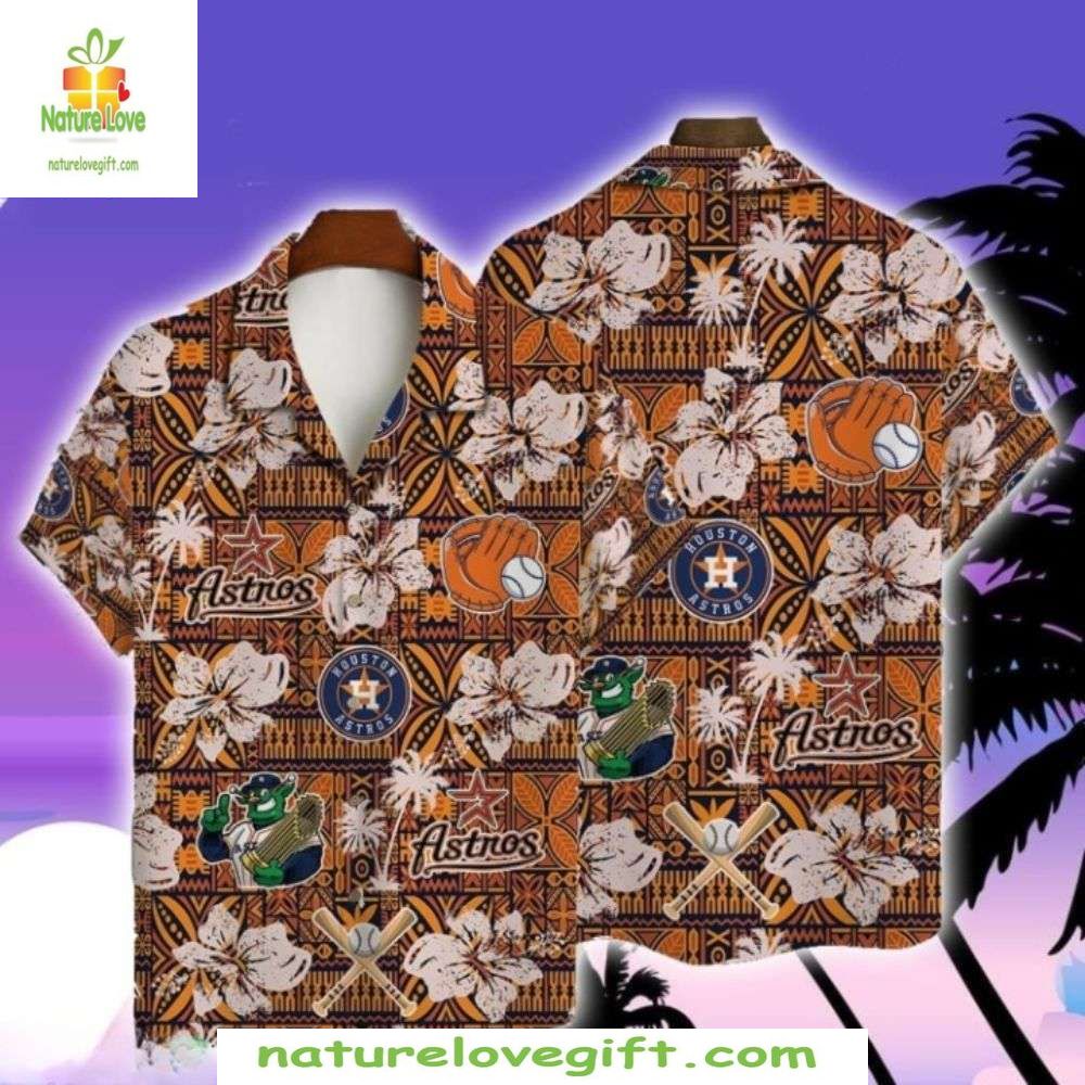 Houston Astros Hawaiian Tropical Baseball Mix Stylish - Adult & Kids T-Shirts, Sweatshirts & Hoodies apparel design preview 1