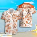 Houston Astros Tropical Flower White And Orange - Adult & Kids T-Shirts, Sweatshirts & Hoodies apparel design preview 1