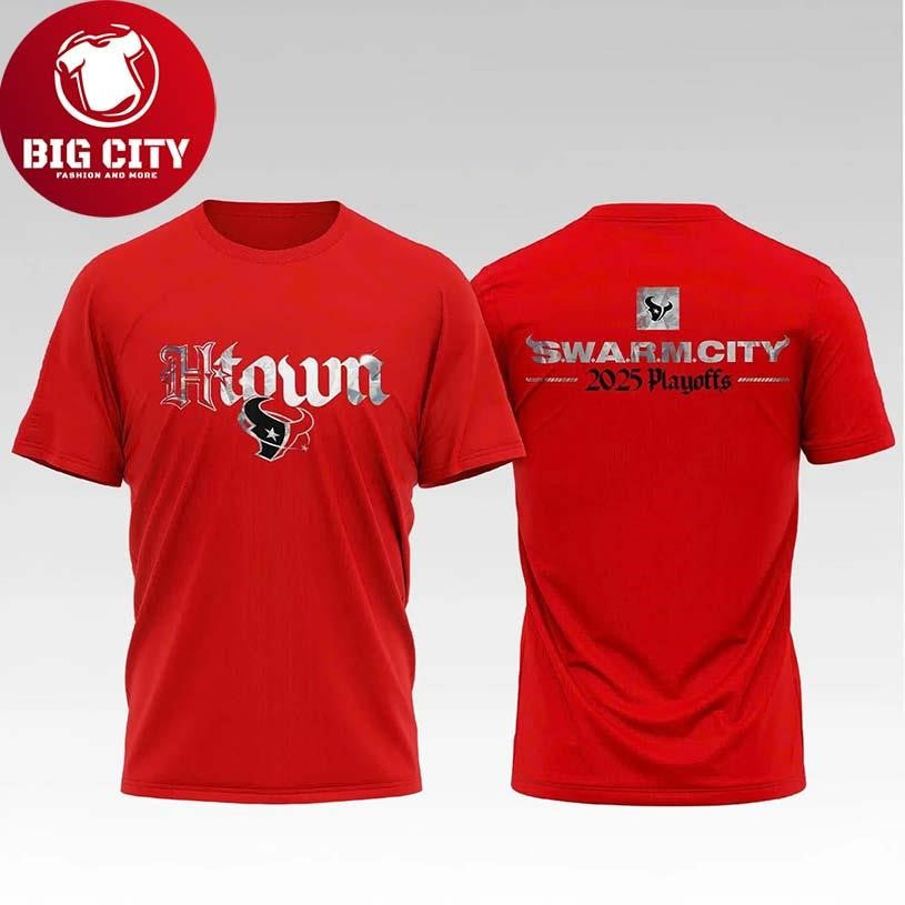 Houston Texans Swarm City Playoff Two Sided - Adult & Kids T-Shirts, Sweatshirts & Hoodies apparel design preview 1