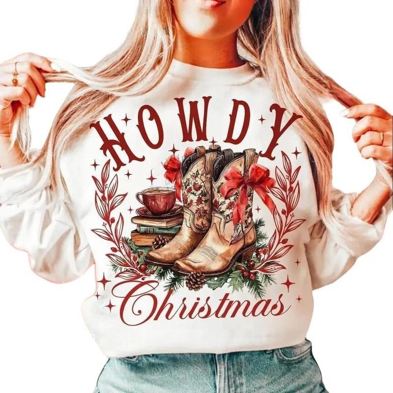 Howdy Cowgirl Boots Cowboy Coquette Western - Adult & Kids T-Shirts, Sweatshirts & Hoodies apparel design preview 1