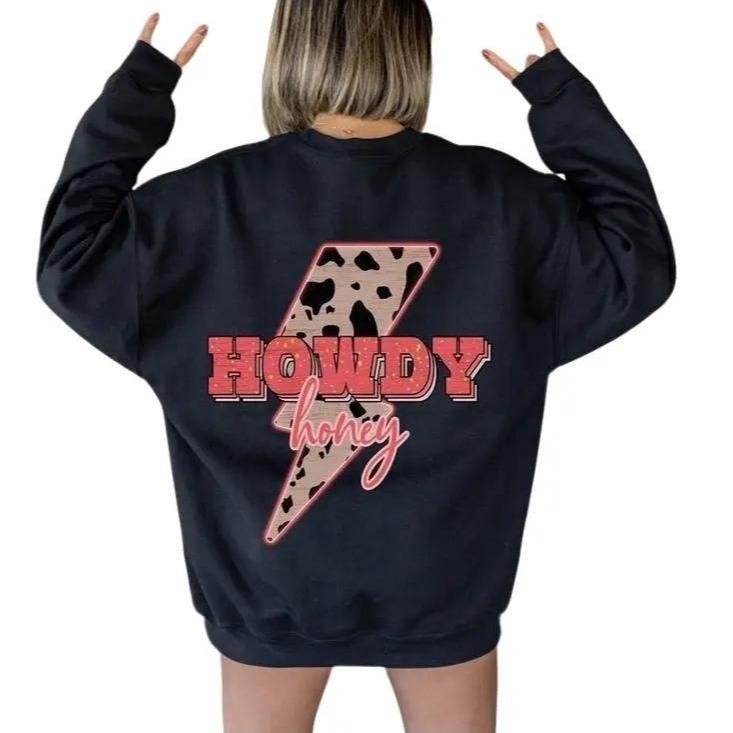 Howdy Honey Straightening Bolt Lightning Leopard - Adult & Kids T-Shirts, Sweatshirts & Hoodies apparel design preview 1