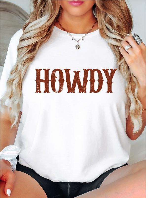 Howdy Vintage Western Cowgirl Country Short Sleeve - Adult & Kids T-Shirts, Sweatshirts & Hoodies apparel design preview 1