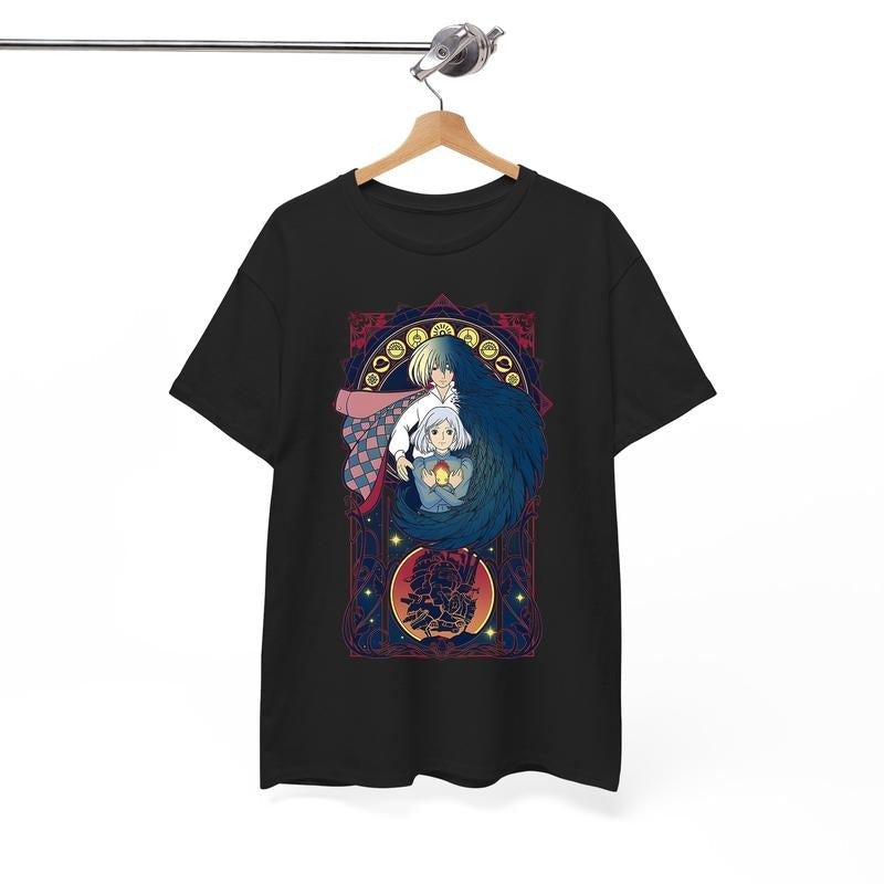 Howl Sophie Calcifer Howl'S Moving Castle Miyazaki - Adult & Kids T-Shirts, Sweatshirts & Hoodies apparel design preview 1