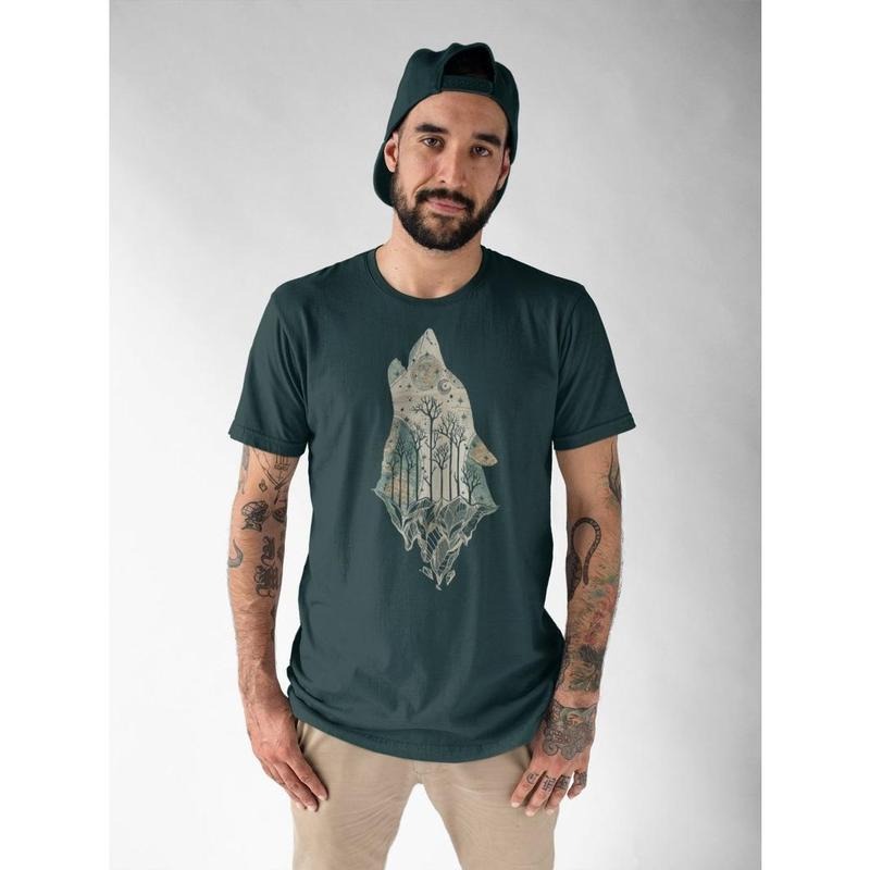Howling Wolf Map SweaterWolves Forest Wildlife Animal - Adult & Kids T-Shirts, Sweatshirts & Hoodies apparel design preview 1