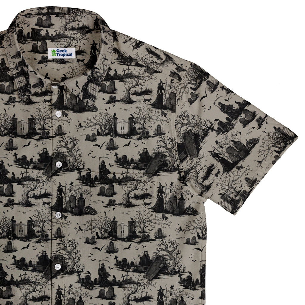 Haunted Graveyard Dark Button Up - Adult & Kids T-Shirts, Sweatshirts & Hoodies apparel design preview 1