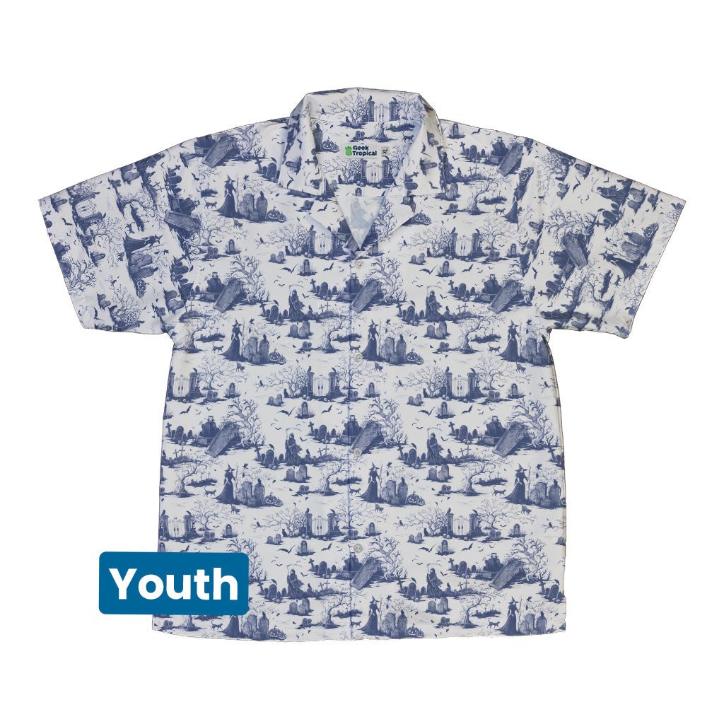 Haunted Graveyard Light Youth Hawaiian - Adult & Kids T-Shirts, Sweatshirts & Hoodies apparel design preview 1