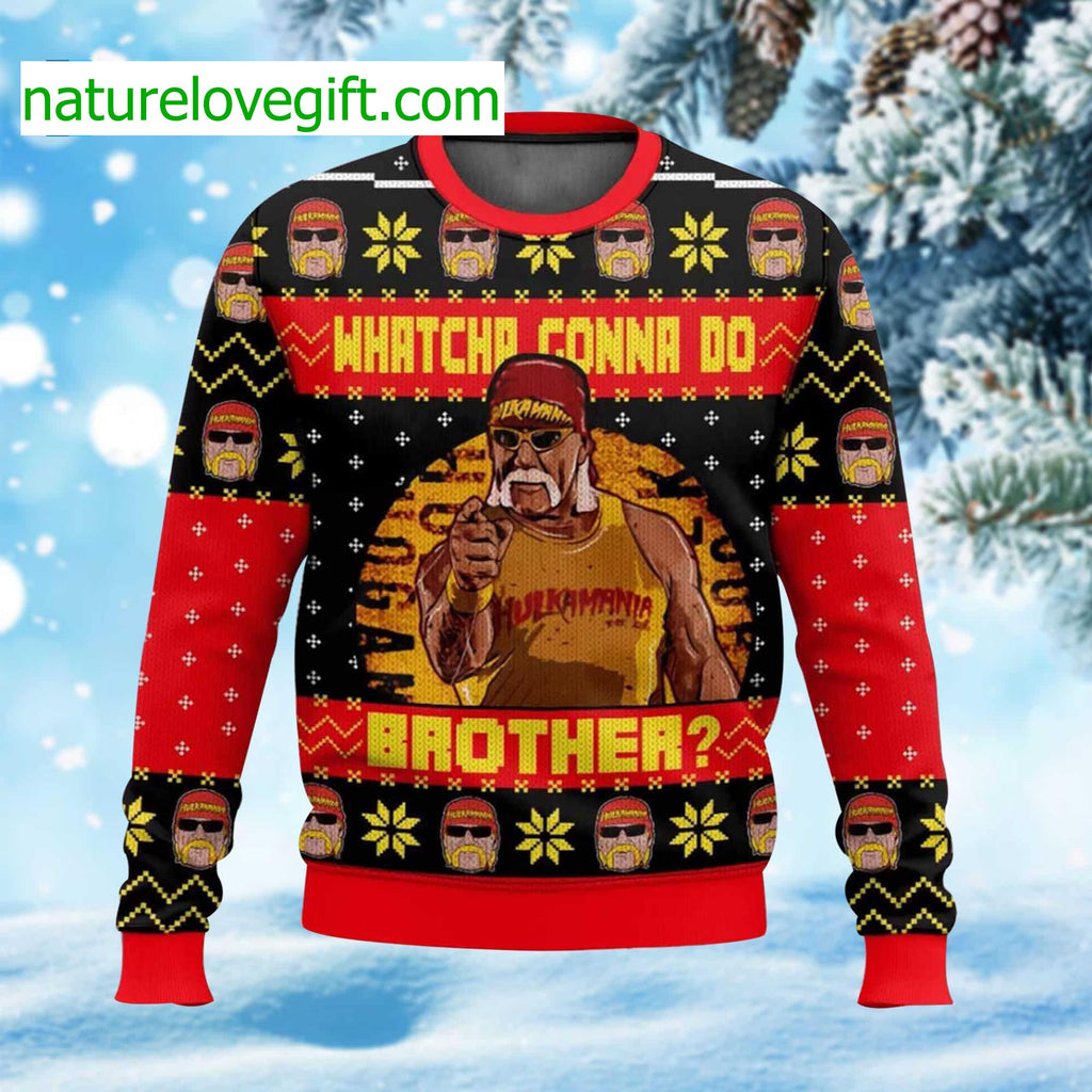 Hulk Hogan Whatcha Gonna Do Brother Ugly Christmas Sweater - Holiday Gift product image