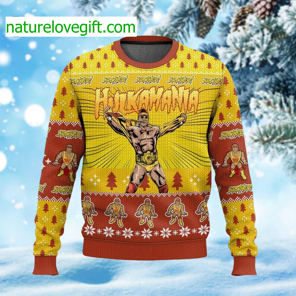 Hulkamania Hulk Hogan Ugly Christmas Sweater - Holiday Gift product image