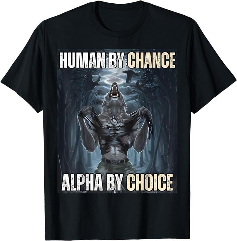 Human Chance Alpha Choice Cool Funny Wolf Meme - Adult & Kids T-Shirts, Sweatshirts & Hoodies apparel design preview 1