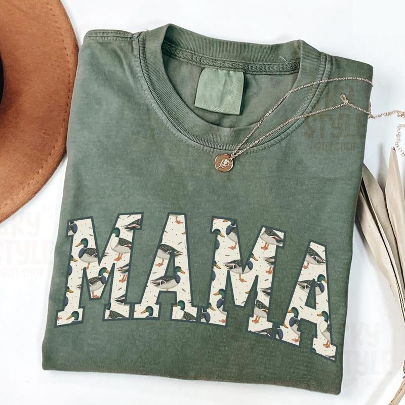 Hunting Mama Duck Mallard Hunters Camo Season Mom - Adult & Kids T-Shirts, Sweatshirts & Hoodies apparel design preview 1