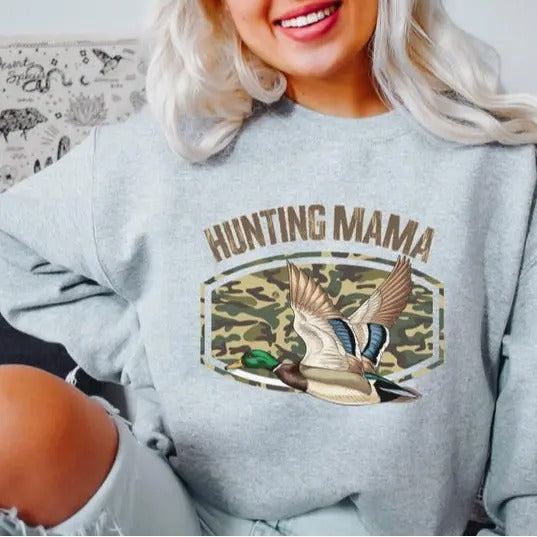 Hunting Mama Duck Outdoor Camo Print Season - Adult & Kids T-Shirts, Sweatshirts & Hoodies apparel design preview 1