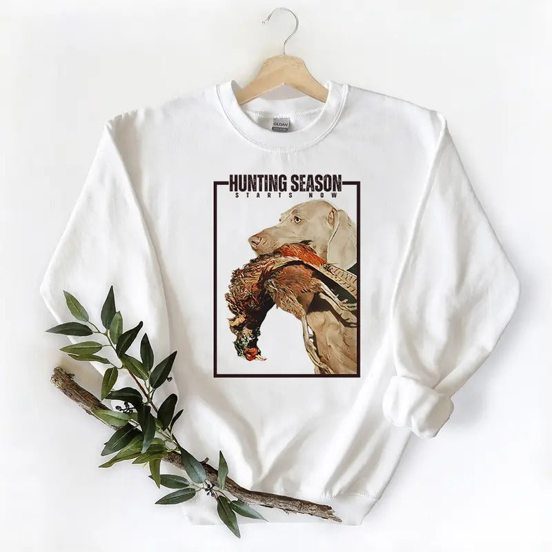 Hunting Season Stars Now Dog Mallard Duck Nature - Adult & Kids T-Shirts, Sweatshirts & Hoodies apparel design preview 1