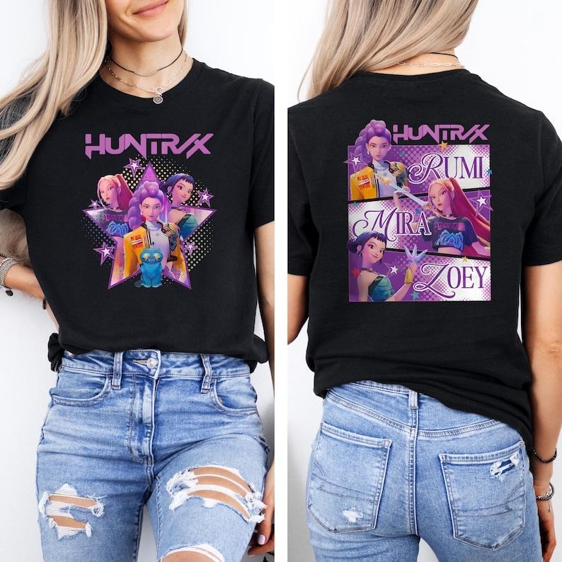 Huntrix Demon Hunters Mira Rumi Joey Hunter Kpop Fan - Adult & Kids T-Shirts, Sweatshirts & Hoodies apparel design preview 1