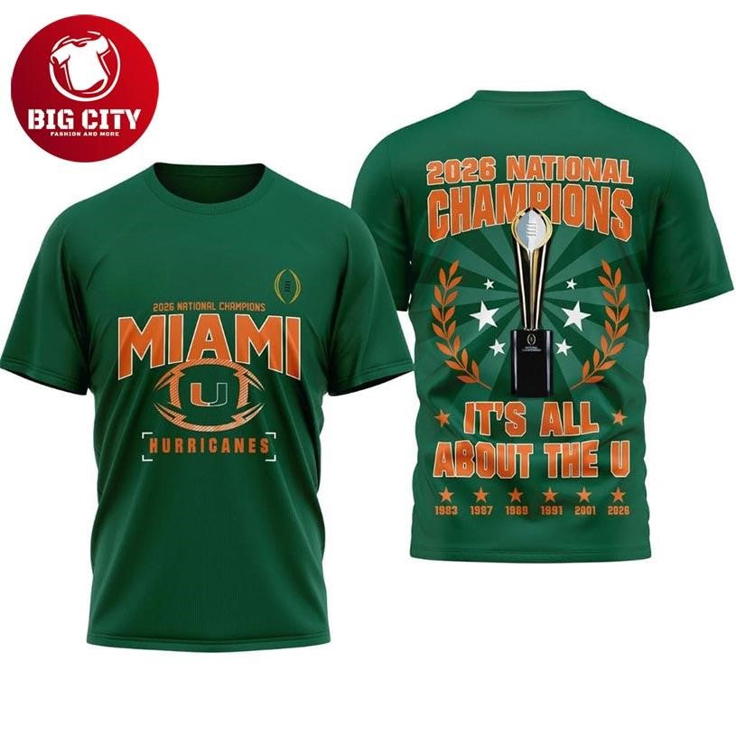 Hurricanes 2026 National Champions It's All About The - Adult & Kids T-Shirts, Sweatshirts & Hoodies apparel design preview 1