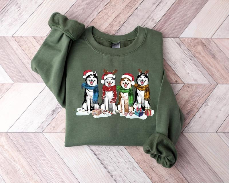 Husky Dog Lover New Year Xmas - Adult & Kids T-Shirts, Sweatshirts & Hoodies apparel design preview 1