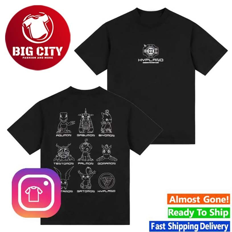 Hypland Digimon List Two Sided - Adult & Kids T-Shirts, Sweatshirts & Hoodies apparel design preview 1