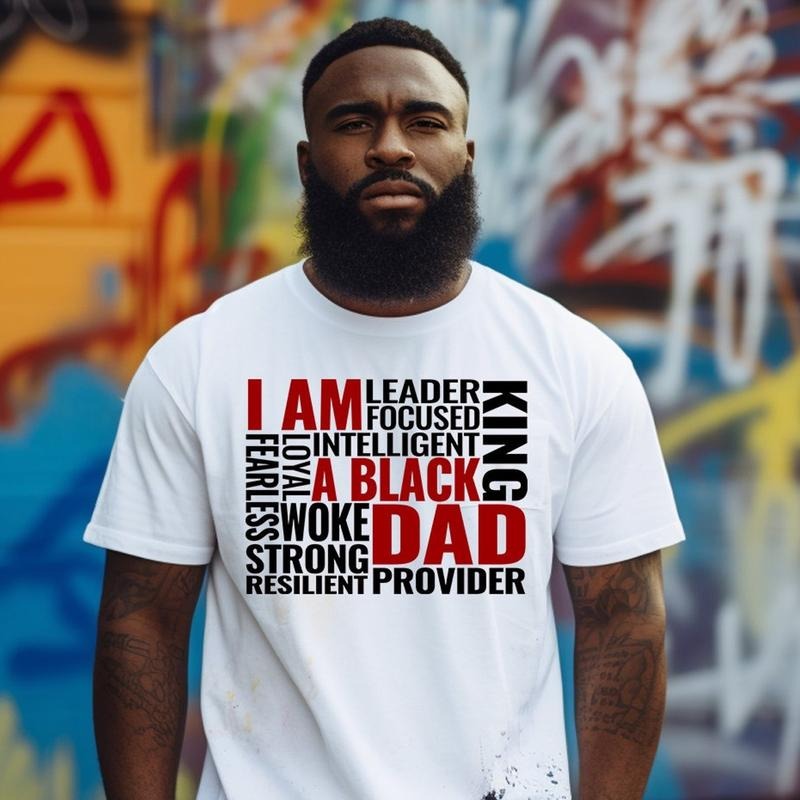 I Am Black Dad Father Strong Man Power Papa His - Adult & Kids T-Shirts, Sweatshirts & Hoodies apparel design preview 1